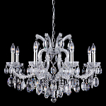 Люстра подвесная с 8-ю лампочками и прозрачными хрустальными подвесками на хромированном основании Crystal lamps варинант исполнения - 1 | Loft Concept в Краснодаре