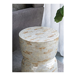 Приставной столик с мозаичным рисунком из раковин устриц Bone Inlay варинант исполнения - 7 | Loft Concept в Краснодаре