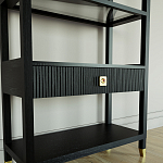 Стеллаж Elsa Dreams Black со стеклянными полками и ящиком варинант исполнения - 2 | Loft Concept в Краснодаре