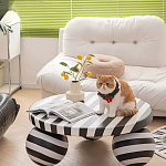 Дизайнерский журнальный стол круглый в чёрно-белую полоску Mypel варинант исполнения - 3 | Loft Concept в Краснодаре