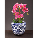 Кашпо с орнаментом в сочетании белого и синего цвета Artistic Flowerpot варинант исполнения - 4 | Loft Concept в Краснодаре