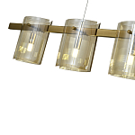 Подвесной светильник светодиодный с 5-ю цилиндрическими плафонами коньячного цвета из стекла и стали Andrea Сhandelier Сognac варинант исполнения - 2 | Loft Concept в Краснодаре