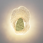 Бра с рельефным волнообразным стеклянным плафоном и вставкой из мрамора Liquid Stone варинант исполнения - 3 | Loft Concept в Краснодаре