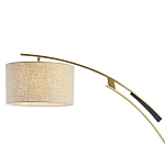 Торшер с изогнутой черной металлической ножкой и цилиндрическим абажуром из ткани Arched Metal Base  варинант исполнения - 2 | Loft Concept в Краснодаре