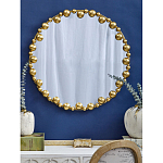 Зеркало круглое в фактурной золотистой раме из металла Mirror Golden Placer варинант исполнения - 3 | Loft Concept в Краснодаре