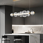 Подвесной светильник линейный с прозрачными стеклянными шарами разного диаметра Eurofase варинант исполнения - 16 | Loft Concept в Краснодаре