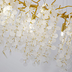 Люстра подвесная с золотистыми ветками и стеклянными подвесками в виде листьев Длина 80 см FAIRYTREE Light варинант исполнения - 3 | Loft Concept в Краснодаре