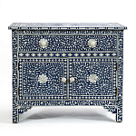 Комод инкрустация костью ORIENTAL Indian синий орнамент варинант исполнения - 1 | Loft Concept в Краснодаре