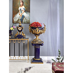 Чаша темно-синего цвета с фигурками ангелов и рельефным декором Eden Garden porcelain and bronze варинант исполнения - 7 | Loft Concept в Краснодаре