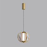 Подвесной светильник с круглым плафоном из искусственного алебастра в бронзовой оправе Marbella варинант исполнения - 4 | Loft Concept в Краснодаре