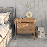 Тумба прикроватная из массива дуба с 2-мя ящиками Tasteful Furniture варинант исполнения - 2 | Loft Concept в Краснодаре