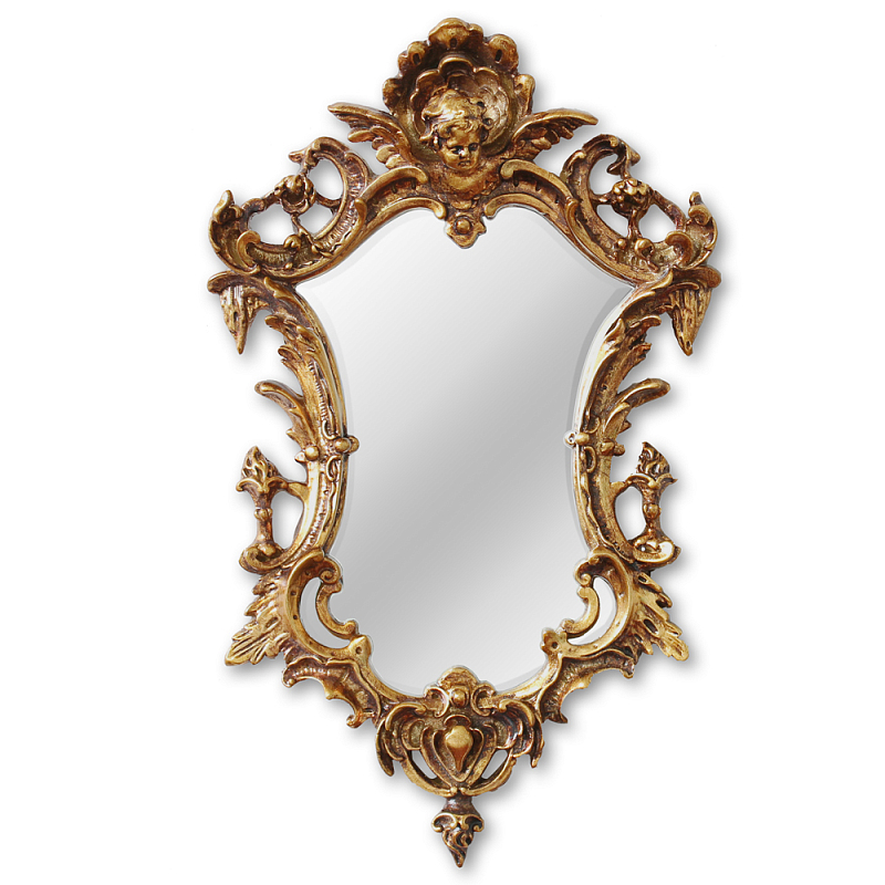 Зеркало настенное в ажурной раме золотого цвета с эффектом старины Classic Ornament Mirror Золотой в Краснодаре | Loft Concept 