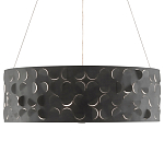 Люстра в форме цилиндра с чёрным фактурным абажуром Round Necklines варинант исполнения - 3 | Loft Concept в Краснодаре