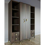 Большой шкаф с витриной Elsa Dreams Walnut варинант исполнения - 2 | Loft Concept в Краснодаре