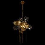 Люстра подвесная со стеклянными плафонами из дымчатого и золотистого с шестью вертикальными подвесками Gilded Mirage  варинант исполнения - 6 | Loft Concept в Краснодаре