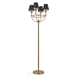 Торшер с металлическим основанием бронзового цвета с черными конусовидными абажурами Dignity варинант исполнения - 1 | Loft Concept в Краснодаре