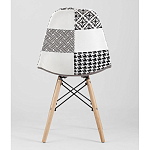 Пластиковый стул на ножках из массива бука Eames Черно-Белый Пэчворк варинант исполнения - 4 | Loft Concept в Краснодаре
