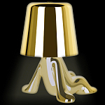 Настольная лампа фигурная золотого цвета с гладким абажуром Высота 17 см Sophia варинант исполнения - 7 | Loft Concept в Краснодаре