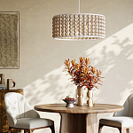 Люстра в форме цилиндра с вставками из деревянных бусин Wooden Beads варинант исполнения - 5 | Loft Concept в Краснодаре