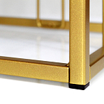 Пуф квадратный голубой велюр на золотом металлическом основании Celeste Blue варинант исполнения - 3 | Loft Concept в Краснодаре