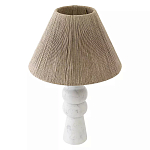 Настольная лампа с плетеным абажуром и белым мраморным основанием Simplicity and Nobility варинант исполнения - 1 | Loft Concept в Краснодаре