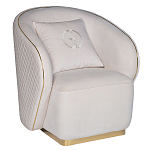 Кресло велюровое оттенка слоновой кости с простроченной спинкой Perfect Comfort варинант исполнения - 1 | Loft Concept в Краснодаре