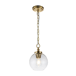 Подвесной светильник латунного цвета с прозрачным стеклянным плафоном Feiss варинант исполнения - 7 | Loft Concept в Краснодаре