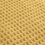 Плед из шерсти цвета охры с бахарамой Waffle Comfort варинант исполнения - 2 | Loft Concept в Краснодаре