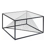 Журнальный стол черный с столешницей из прозрачного закаленного стекла Dynamics варинант исполнения - 1 | Loft Concept в Краснодаре