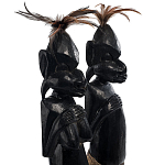 Комплект из 2-х деревянных статуэток Asmat Wooden Statuettes Black варинант исполнения - 3 | Loft Concept в Краснодаре