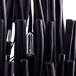 Люстра черная с несколькими ярусами деревянных палочек Bright Wooden Chandelier варинант исполнения - 10 | Loft Concept в Краснодаре