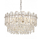 Круглая люстра с хрустальными подвесками на серебряном каркасе Gorgeous Crystal Light варинант исполнения - 9 | Loft Concept в Краснодаре