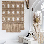 Панно на стену плетеное Макраме бежевый цвет  варинант исполнения - 5 | Loft Concept в Краснодаре