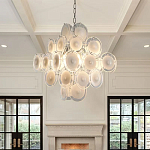 Люстра  с каскадом из круглых декоративных элементов  White Clear Glass Chandelier варинант исполнения - 4 | Loft Concept в Краснодаре