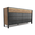 Комод 8 ящиков с подсветкой на рельефном фасаде Warm Industrial варинант исполнения - 7 | Loft Concept в Краснодаре