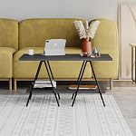 Стол журнальный с прямоугольной столешницей и полкой цвета антрацит ESSEL ANTHRACITE варинант исполнения - 1 | Loft Concept в Краснодаре