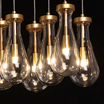 Люстра с 9-ю прозрачными стеклянными плафонами в форме капли Lucid Rain  варинант исполнения - 5 | Loft Concept в Краснодаре