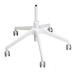 Стул с мягкой синей обивкой из велюра и подъемно-поворотным механизмом на белых колесиках Harper Blue and White варинант исполнения - 4 | Loft Concept в Краснодаре