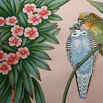 Обои ручная роспись Amazonia Florence Pink dyed silk варинант исполнения - 6 | Loft Concept в Краснодаре