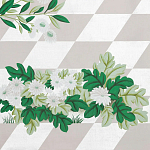 Обои ручная роспись Tiled Meadow Original colourway on Lilac Hint slub silk варинант исполнения - 1 | Loft Concept в Краснодаре