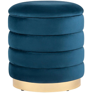 Пуф с ящиком Charlotte синий Glossy Velor