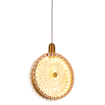 Подвесной светильник с плафоном из рельефного стекла Peony Glass Bronze  варинант исполнения - 1 | Loft Concept в Краснодаре