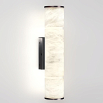 Бра с цилиндрическим плафоном из белого алебастра на прямоугольном основании Темная Латунь Cryptocrystalline Stone варинант исполнения - 1 | Loft Concept в Краснодаре