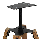 Барный стул со спинкой и металлической подставкой на 4-х деревянных ножках Бежевый Велюр Vendramin Chair варинант исполнения - 7 | Loft Concept в Краснодаре