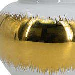 Ваза белая с крышкой и золотистыми фрагментами 24 см Chinoiserie Ceramics варинант исполнения - 3 | Loft Concept в Краснодаре