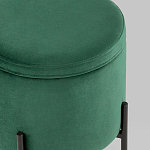 Зеленый пуф на черных ножках SANJAY варинант исполнения - 4 | Loft Concept в Краснодаре