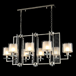 Люстра прямоугольной формы с 8-ю цилиндрическими плафонами из стекла Laurent варинант исполнения - 7 | Loft Concept в Краснодаре