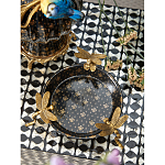 Блюдо черного цвета из фрафора на бронзовых ножках в виде стрекоз Eden Garden варинант исполнения - 4 | Loft Concept в Краснодаре