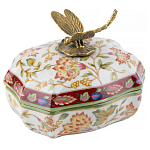 Фарфоровая шкатулка с бронзовой стрекозой Eden Garden варинант исполнения - 1 | Loft Concept в Краснодаре