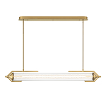 Подвесной светильник линейный золотого цвета с длинной цилиндрической стеклянной трубкой Eurofase варинант исполнения - 3 | Loft Concept в Краснодаре